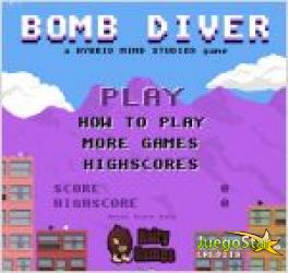 Juego bomb diver. bombas en la ciudad