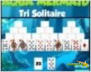 aqua mermaid tri solitaire juego de cartas