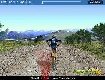 Carrera de bicicletas de montaña en 3D