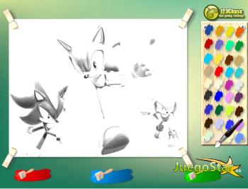 Juego  coloreando a sonic