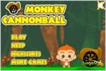 Juego  monkey cannonball mono bala de cañon