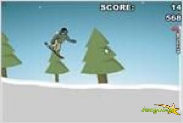 Juego  downhill snowboard descender por la montaña en snowboard