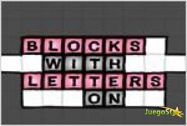 Juego  blocks with letters on bloques con letras
